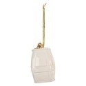Clayre & Eef Pendentif de Noël 5x4x11 cm Blanc Porcelaine