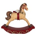 Clayre & Eef Pied de sapin de Noël Cheval à bascule 66x20x60 cm Marron Céramique