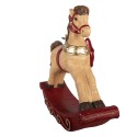 Clayre & Eef Pied de sapin de Noël Cheval à bascule 66x20x60 cm Marron Céramique