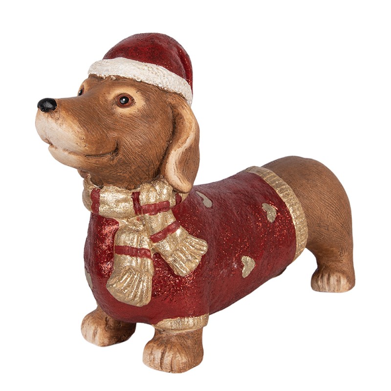 Clayre & Eef Statuetta decorativa Cane 42x12x27 cm Marrone Materiale ceramico Bassotto