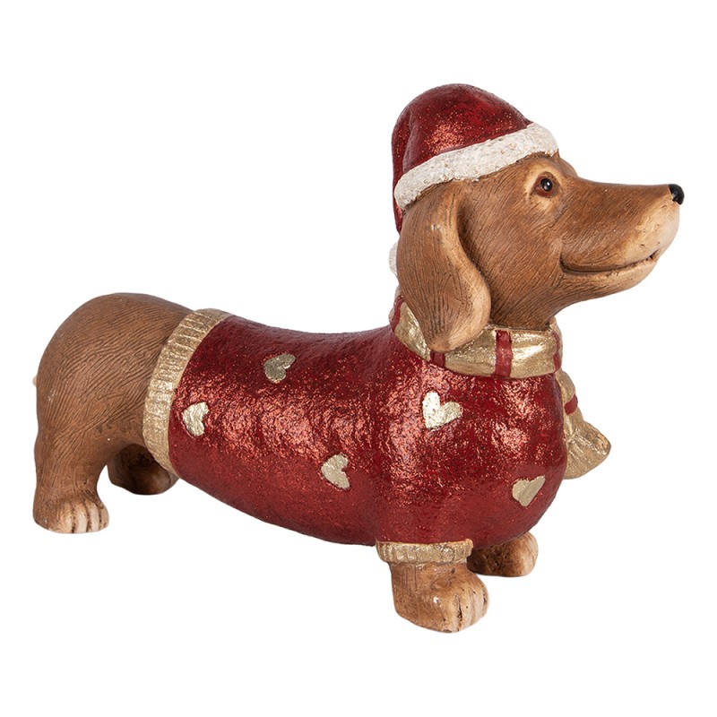 Clayre & Eef Statuetta decorativa Cane 42x12x27 cm Marrone Materiale ceramico Bassotto