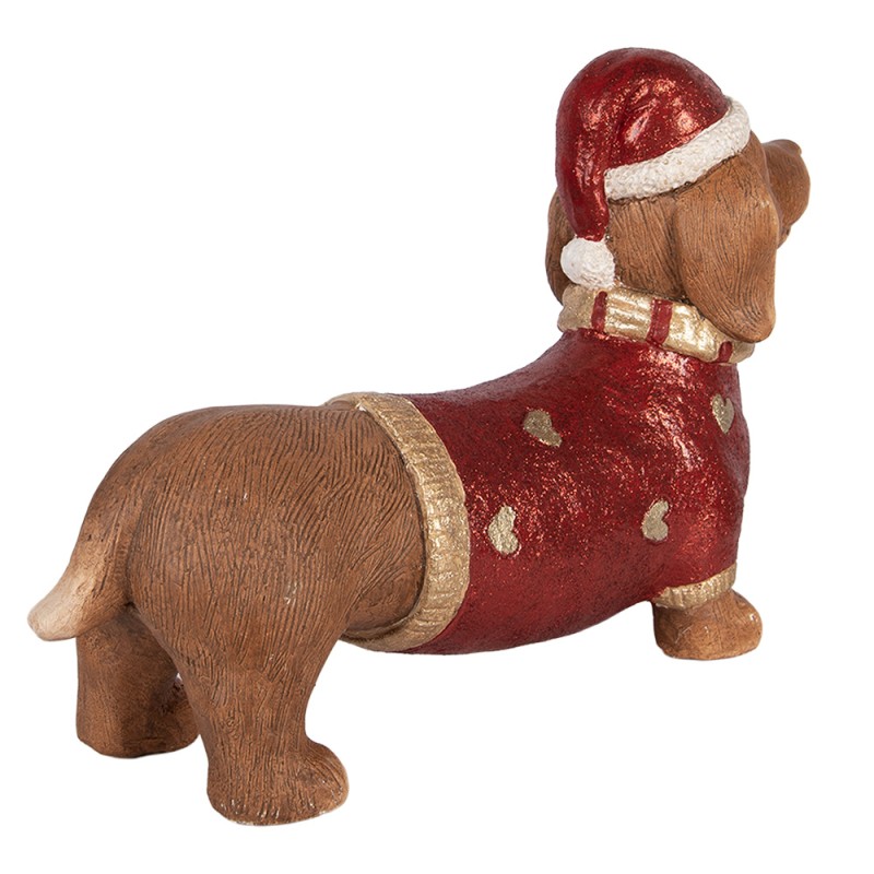 Clayre & Eef Statuetta decorativa Cane 42x12x27 cm Marrone Materiale ceramico Bassotto