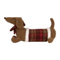 Clayre & Eef Peluche Chien Teckel 42x20x21 cm Marron Synthétique