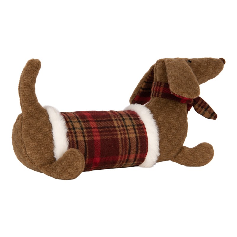 Clayre & Eef Peluche Chien Teckel 42x20x21 cm Marron Synthétique