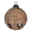 Clayre & Eef Kerstdecoratie Beeld Kerstbal Ø 41x51 cm Bruin Rotan
