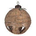 Clayre & Eef Kerstdecoratie Beeld Kerstbal Ø 41x51 cm Bruin Rotan