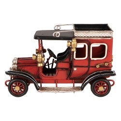 Clayre & Eef Statuetta decorativa di Natale Auto 16x8x10 cm Rosso Metallo