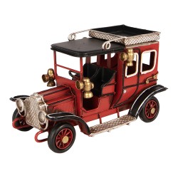Clayre & Eef Statuetta decorativa di Natale Auto 16x8x10 cm Rosso Metallo