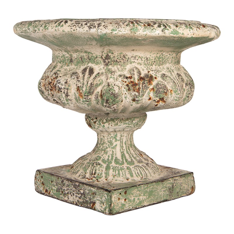Clayre & Eef Fioriera Verde Ceramica Foglie