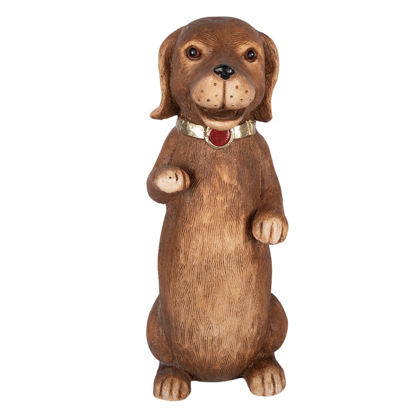 Clayre & Eef Statuetta decorativa Cane 23x19x47 cm Marrone Materiale ceramico