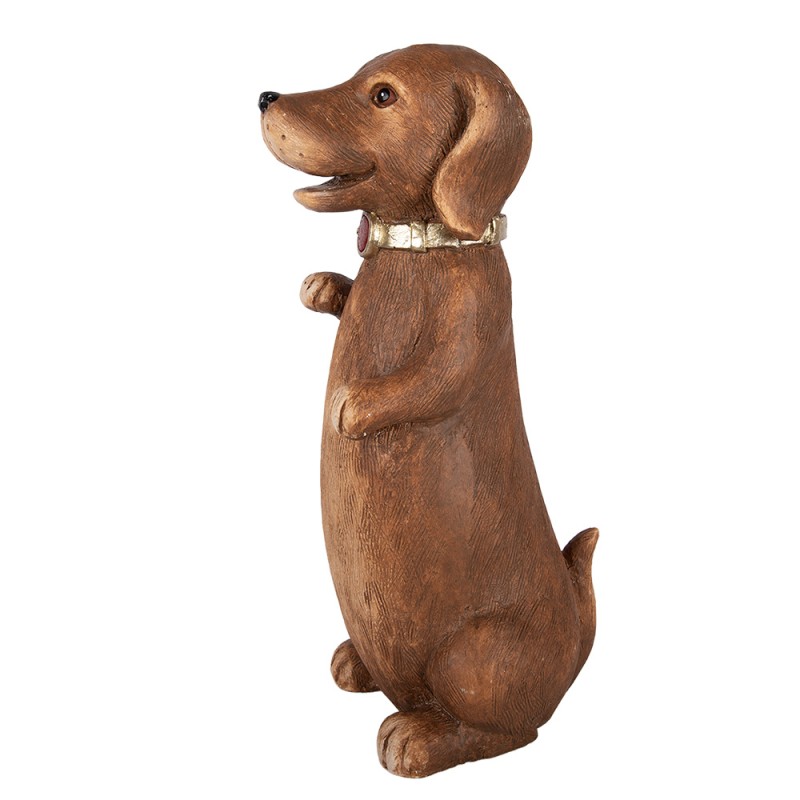 Clayre & Eef Statuetta decorativa Cane 23x19x47 cm Marrone Materiale ceramico