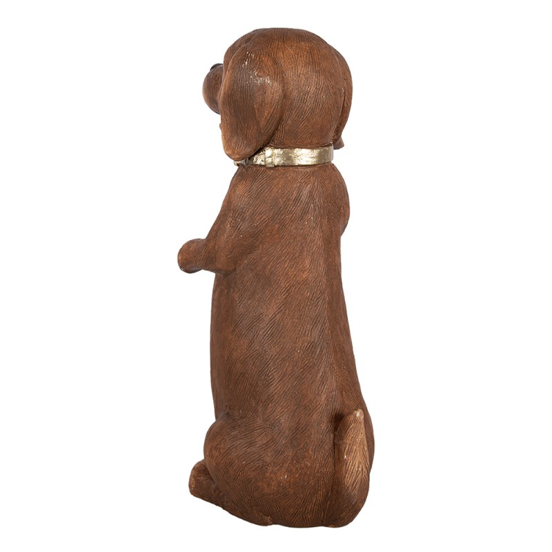 Clayre & Eef Statuetta decorativa Cane 23x19x47 cm Marrone Materiale ceramico