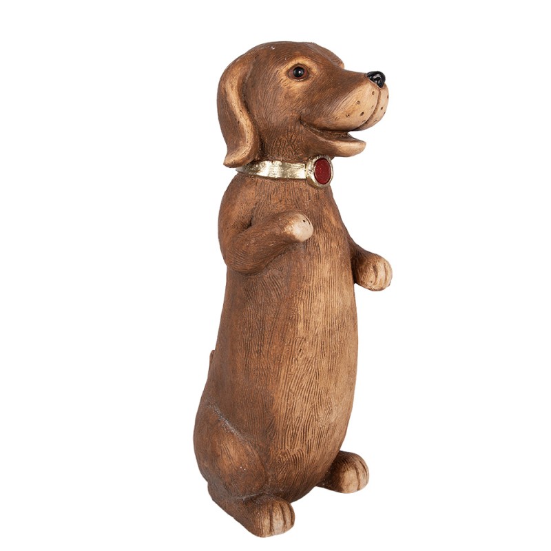 Clayre & Eef Statuetta decorativa Cane 23x19x47 cm Marrone Materiale ceramico