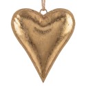 Clayre & Eef Weihnachtsanhänger Herz Goldfarbig Metall