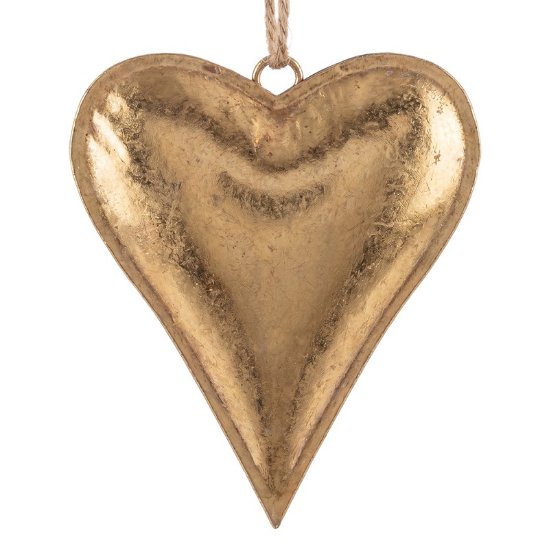Clayre & Eef Weihnachtsanhänger Herz Goldfarbig Metall