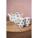 Clayre & Eef Mok 100 ml Beige Geel Porselein Vlinders