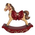 Clayre & Eef Christmas Decoration Figurine Rocking Horse 42x14x41 cm Brown Ceramic material