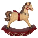 Clayre & Eef Christmas Decoration Figurine Rocking Horse 42x14x41 cm Brown Ceramic material