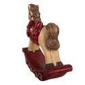 Clayre & Eef Christmas Decoration Figurine Rocking Horse 42x14x41 cm Brown Ceramic material