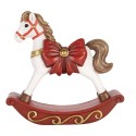 Clayre & Eef Décoration de Noël Image Cheval à bascule 17x5x18 cm Blanc Plastique
