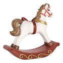 Clayre & Eef Décoration de Noël Image Cheval à bascule 17x5x18 cm Blanc Plastique