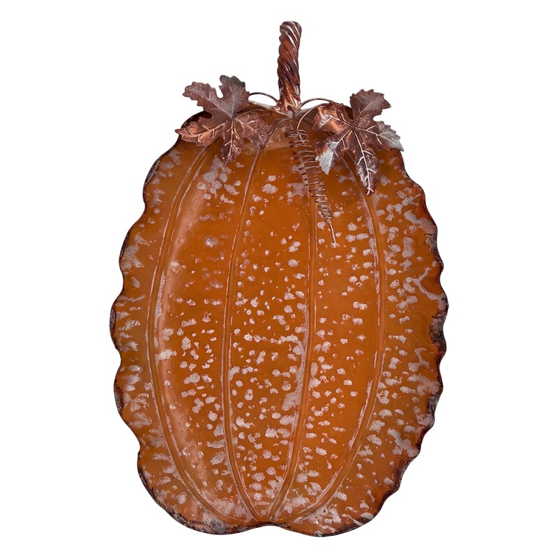 Clayre & Eef Bol de décoration Orange Métal Citrouille