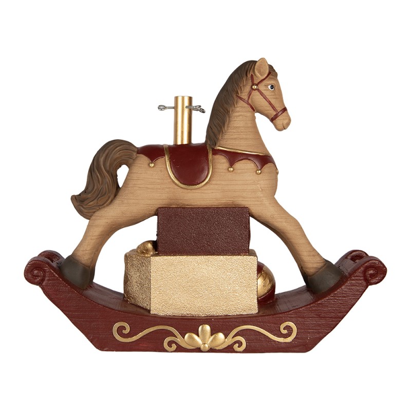 Clayre & Eef Weihnachtsbaumständer Schaukelpferd 73x21x61 cm Braun Keramik