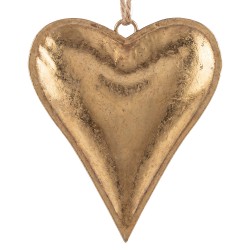 Clayre & Eef Dekoration Herz Goldfarbig Metall