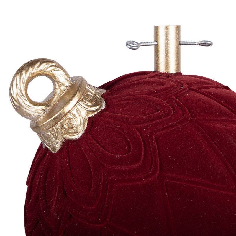 Clayre & Eef Pied de sapin de Noël Boule de Noël 42x40x43 cm Rouge Matériau céramique