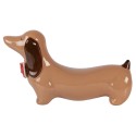 Clayre & Eef Statuetta decorativa di Natale Cane 26x7x15 cm Marrone Porcellana Bassotto