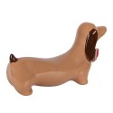 Clayre & Eef Statuetta decorativa di Natale Cane 26x7x15 cm Marrone Porcellana Bassotto