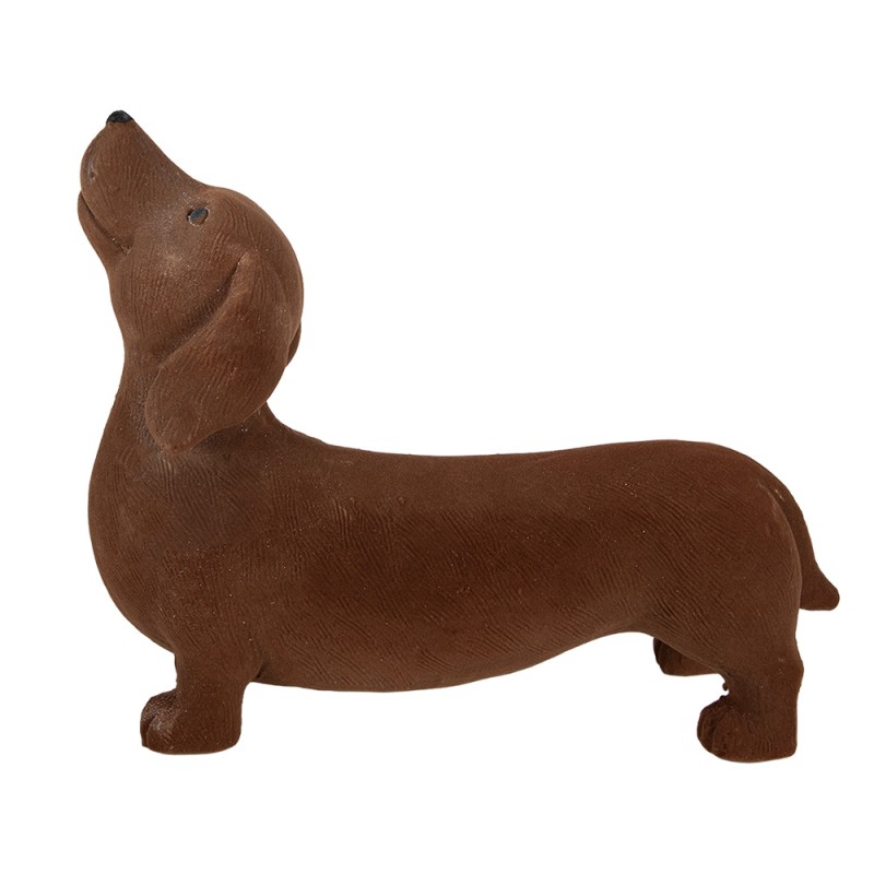 Clayre & Eef Dekorationsfigur Hund 40x14x33 cm Braun Keramikmaterial Dackel