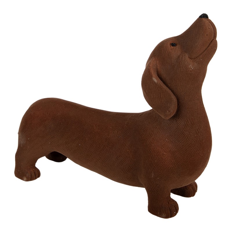 Clayre & Eef Dekorationsfigur Hund 40x14x33 cm Braun Keramikmaterial Dackel