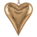 Clayre & Eef Weihnachtsanhänger Herz Goldfarbig Metall