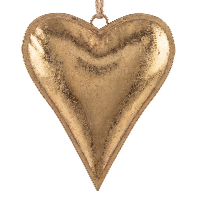 Clayre & Eef Weihnachtsanhänger Herz Goldfarbig Metall