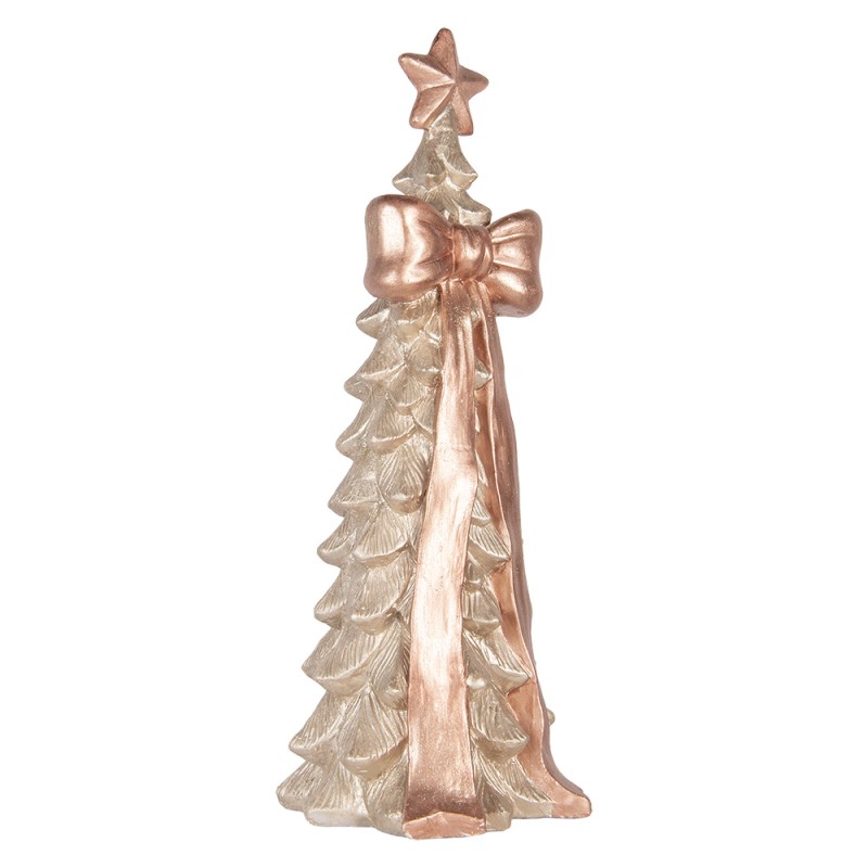 Clayre & Eef Weihnachtsdekorationsfigur Weihnachtsbaum 28x27x75 cm Weiß Keramik