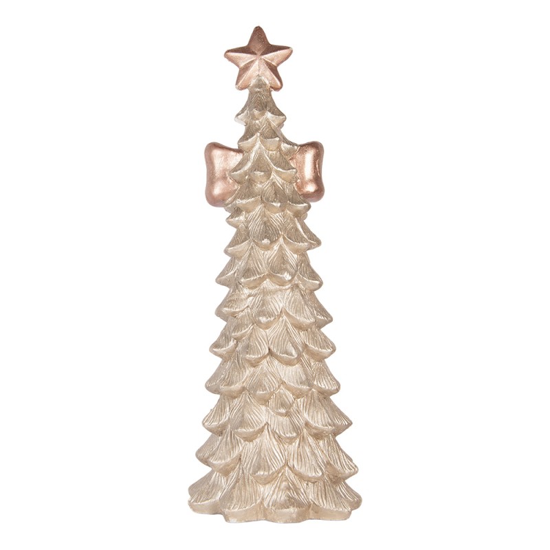 Clayre & Eef Weihnachtsdekorationsfigur Weihnachtsbaum 28x27x75 cm Weiß Keramik