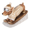 Clayre & Eef Weihnachtsdekorationsfigur Hund 50x23x29 cm Braun Keramik