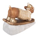Clayre & Eef Weihnachtsdekorationsfigur Hund 50x23x29 cm Braun Keramik