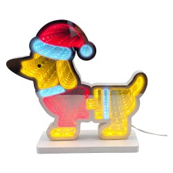 Clayre & Eef Table Lamp Dog Brown Plastic
