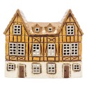 Clayre & Eef Tealight Holder House Brown Ceramic