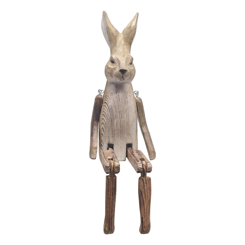 Clayre & Eef Figurine Rabbit Brown Wood
