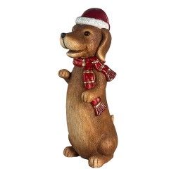 Clayre & Eef Decorative Figurine Dog Brown Plastic