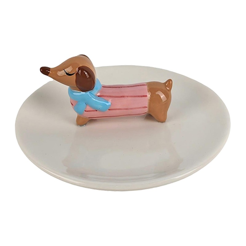 Clayre & Eef Bol de décoration Chien Gris Céramique