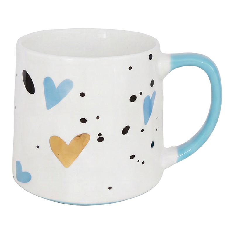 Clayre & Eef Mug Set of 4 450 ML White Porcelain