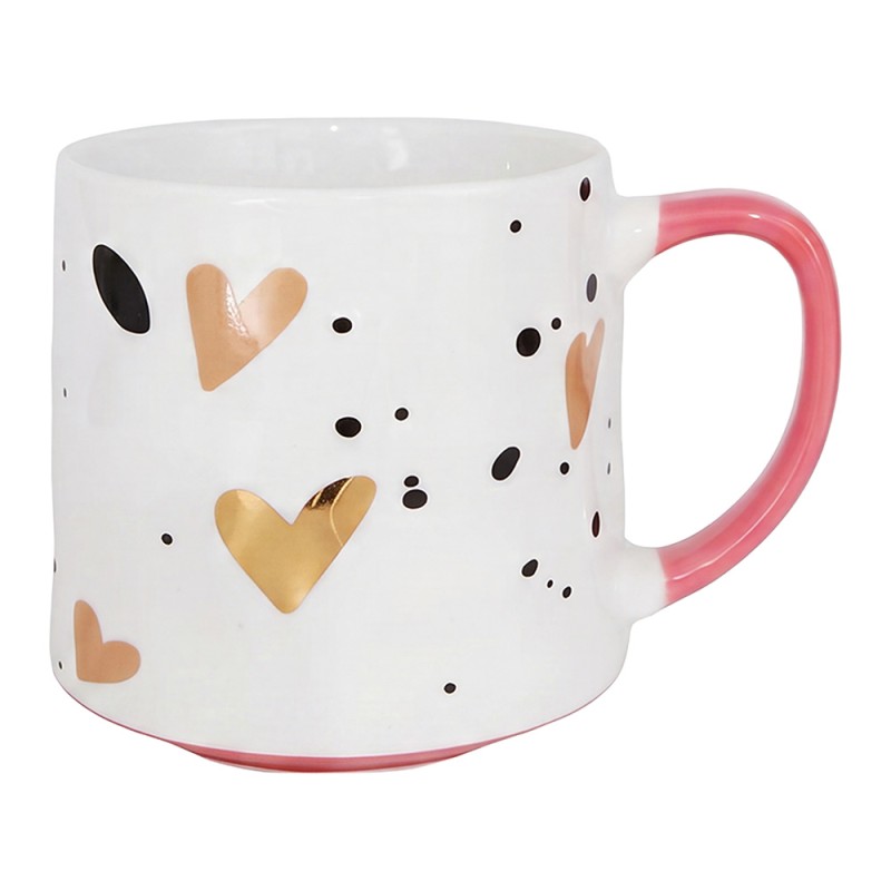 Clayre & Eef Mug Set of 4 450 ML White Porcelain
