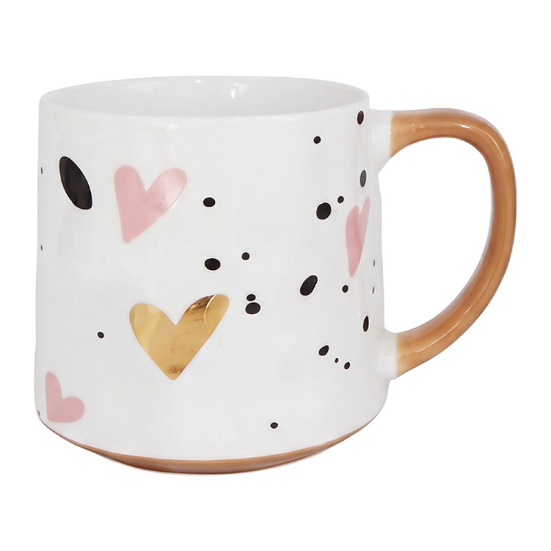 Clayre & Eef Mug Set of 4 450 ML White Porcelain