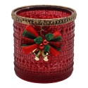 Clayre & Eef Teelichthalter Rot Glas