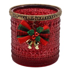Clayre & Eef Teelichthalter Rot Glas