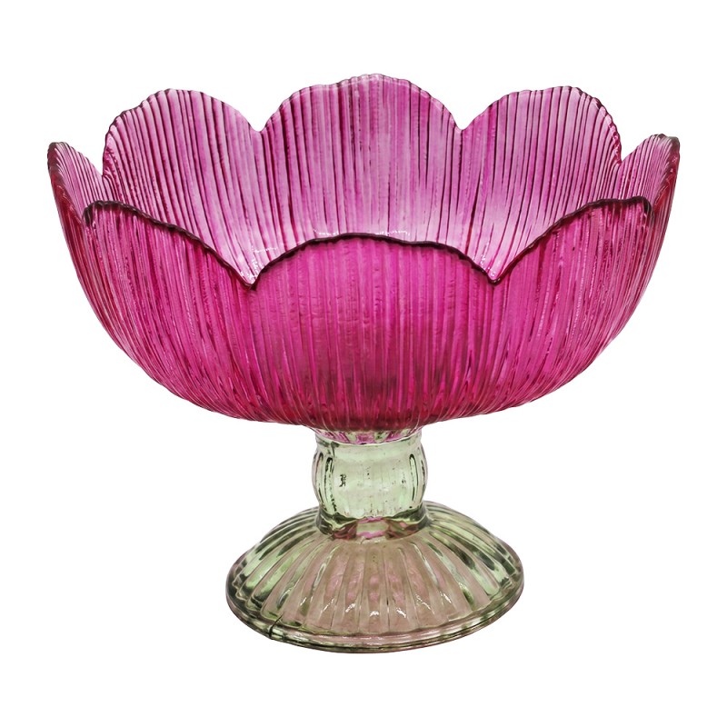 Clayre & Eef Teelichthalter Rosa Glas